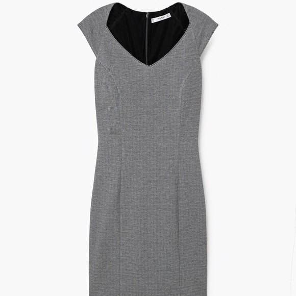 mango herringbone dress